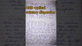 ORD optical rotatory dispersion chemistry notes chemistry hnb shortvideo [upl. by Llemrej]