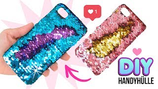 DIY VIRAL Farbverändernde Handyhülle 🦄 📱 DIY Mermaid Pailetten Smartphone Hülle [upl. by Hesoj30]