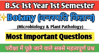 BSc 1st Year 1st Semester Botany Important Questions  Botany 1st semester most important questions [upl. by Enirehtakyram]