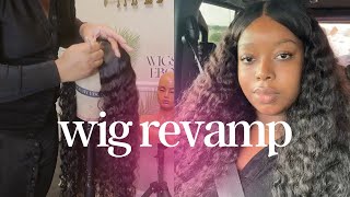 REVAMP MY WIG WITH ME  DEEP WAVE WIG [upl. by Swanson]