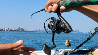 Fishing for Smallmouth bass on Lake MichiganMorning Bite [upl. by Neslund]