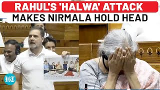 Rahul Gandhis Halwa Attack Nirmalas Viral Reaction Budget NEET Agniveer Jobs  Full Speech [upl. by Latreese]