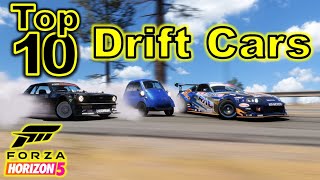 Top 10 BEST Drift Cars in Forza Horizon 5 [upl. by Ydnelg]