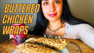 Buttered Chicken Wraps Mukbang [upl. by Mitman]