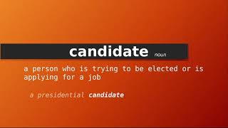 candidate  Meaning of candidate  Definition of candidate  Pronunciation of candidate [upl. by Jelene547]