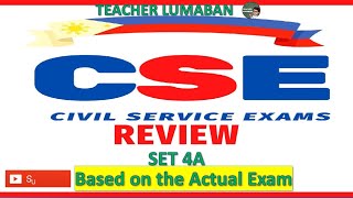 Civil Service Exam Set 4A  Teacher Lumaban [upl. by Laughlin36]