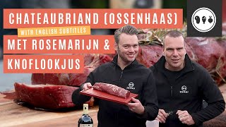 Chateaubriand op de BBQ ossenhaas met rozemarijn en knoflookjus  Kerstgerecht 🎄 [upl. by Edya]