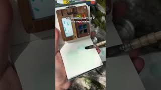 Mini palette painting ⛰️ art painting watercolor artistsonyoutube I yK1 z6OAI [upl. by Wells973]