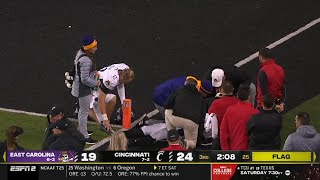 East Carolina RB gets CRACKED and Cincinnati DB is ejected for targeting [upl. by Nosille]