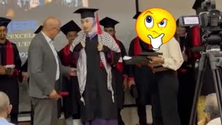 شاهد كيف رفض عميد كلية تكريم الطالبة المتفوقة لأنها تضع الكـ،،وفية الفلسTينية [upl. by Rodina]