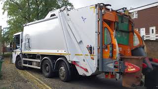 Guildford Borough Mercedes Twin pack econic emptying Black refuse bins and food waste caddies [upl. by Ahtaga214]