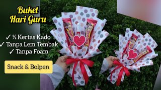 Cara Membuat Buket Hari Guru Dari Setengah Kertas Kado Tutorial Buket Hari Guru Dari Kertas Kado [upl. by Weber]