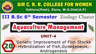 20 BSc 36  Aquaculture Management  U4  Genetic Improvement of Fish StocksHybridization of Fish [upl. by Aneelahs480]