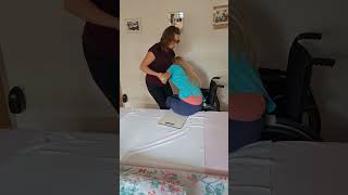 Quadriplegic transfer from bad to wheelchair [upl. by Liag289]