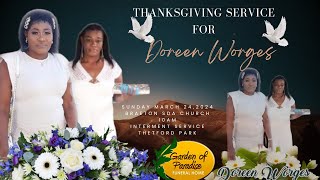 Thanksgiving Service for Doreen Worges [upl. by Aehcim]