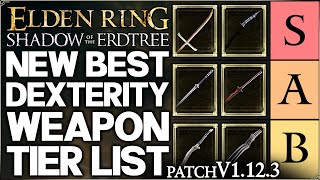 Shadow of the Erdtree  New Best HIGHEST DAMAGE Dexterity Weapon Tier List  Build Guide Elden Ring [upl. by Carol]