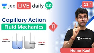 JEE Fluid Mechanics L11  Capillary Action  Unacademy JEE  IIT JEE Physics  Namo Kaul [upl. by Irina]