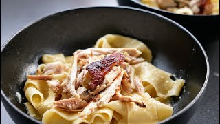 How to make Homemade Pasta  Pappardelle Alfredo Recipe  4 Ingredients No Cream [upl. by Curran]