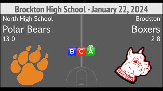 Brockton High School Boys Basketball vs North High School 12224 [upl. by Berkie]