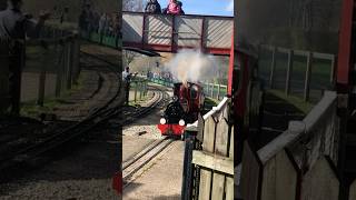 MVR no19 ‘Athelstan’ blasts through a station the moor valley miniature railway [upl. by Vonny692]