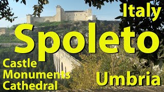 Spoleto Italy castle bridge cathedral monuments and museums [upl. by Benedicto]