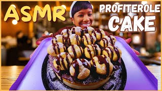 ASMR  MUKBANG PROFITEROLE CAKE  CHOCOLATE CREME CAKE [upl. by Wickner684]