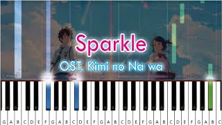 RADWIMPS  Sparkle  Ost Kimi no Na wa Your Name  EASY Piano Tutorial [upl. by Adnoral]