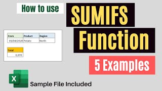 SUMIFS Function in Excel  How to Use SUMIFS function with 5 Examples [upl. by Raddi]