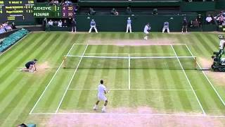 Djokovic v Federer sensational rally  Wimbledon 2014 [upl. by Stutsman31]