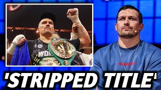 UNBELIEVABLE Usyk UNDISPUTED Title To Get STRIPPED Just Days After Win For This Shocking Reason [upl. by Barnabas]