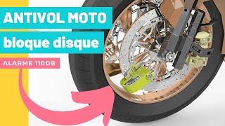 🏍️ COMMENT SE PROTEGER DES VOLS avec lAntivol Moto Bloque Disque avec Alarme 110db AGPTEK  20€ [upl. by Acinimod]