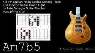 Guitar Backing Track A amp F Locrian Modal Scales  Grade Eight [upl. by Kelci]