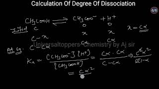 Calculation of Degree of dissociation of weak acid  Equilibrium class 11 chemistry  chemistry [upl. by Rubin]