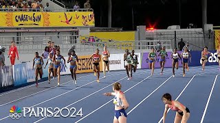 Gabby Thomas Team USA dominate womens 4x100m heat at Day 1 of World Athletics Relays  NBC Sports [upl. by Hsetim289]