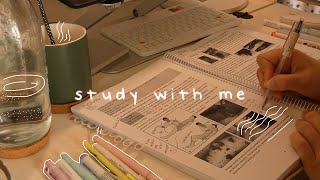 STUDY WITH ME 4hrs with breaks 🌙 5010 pomodoro no music [upl. by Ehud]