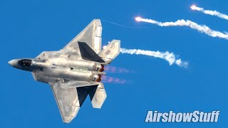 Low Level Air Power Demo Flares and Aggressors  Aviation Nation 2019  Nellis AFB [upl. by Santiago]