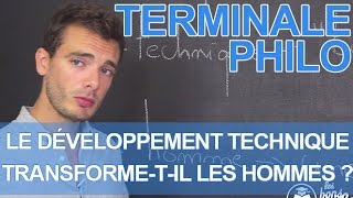 Le développement technique transformetil les hommes   Terminale  Philosophie  Les Bons Profs [upl. by Auot]