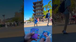 Opening a pack of paldeanfates in disney epcot japan aroundtheworld pokemon pikachu [upl. by Nauqed804]