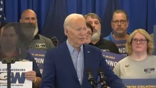 Watch President Bidens full remarks in Pittsburgh about the US steel industry [upl. by Aicenek]