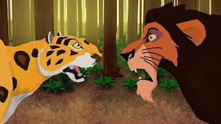 SCAR VS SABOR Lion King VS Tarzan Disney Characters Fight Animation [upl. by Ettereve450]