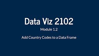 Add Country Codes to a Data Frame [upl. by Yrellav]