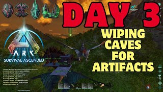 Ark Ascended Small Tribes  Day 3  Raiding Our Enemies Artifact Cave w Quetzal amp Stego ep3 [upl. by Orel]