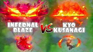 Valir Kyo Kusanagi VS Infernal Blaze Skin Comparison [upl. by Cirdnek841]