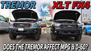 2023 Ford Ranger Lariat Tremor VS XLT FX4 MPG amp 060 Test Does The Tremor Really Get Worse MPG [upl. by Cullie]