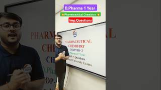 Pharmaceutical Chemistry Imp Question DPharm 1 Year dpharma bteup pharmacyindialive [upl. by Euqinwahs]