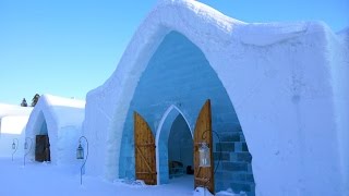 ICE HOTEL Hôtel de Glace  Quebec City Canada [upl. by Ahkeber]