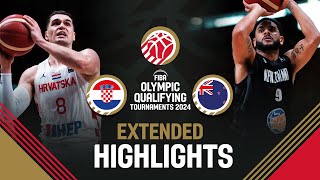 Croatia 🇭🇷 vs New Zealand 🇳🇿  Extended Highlights  FIBA OQT 2024 Greece [upl. by Rehotsirhc179]