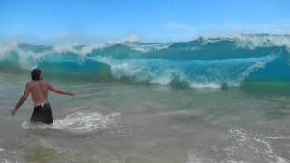 POV Massive wave at Big Beach in Maui wipes swimmers out [upl. by Alegnave]