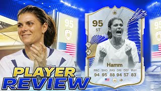 🔥95 TOTY ICON MIA HAMM PLAYER REVIEW  EA FC 24 ULTIMATE TEAM [upl. by Warrick]