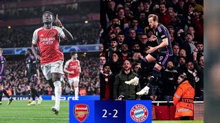 Arsenal Vs Bayern Munich UCL highlights 22 2024  Saka goal  Kane goal  Trossard goal [upl. by Spillar]